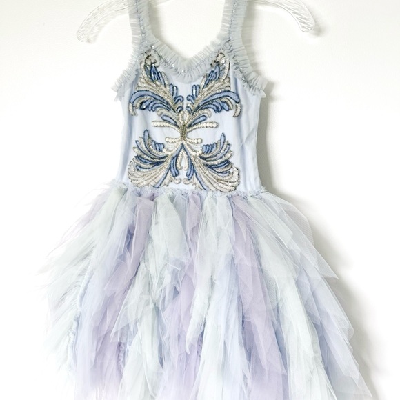 NWT Light Blue Ooh La La Couture Beaded Dress Size 10 - Picture 2 of 6